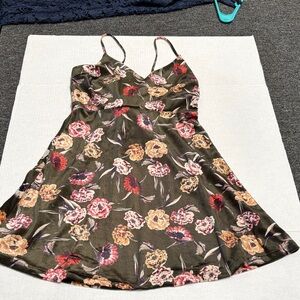 Lush Floral Mini Dress with Spaghetti Straps